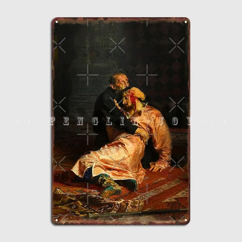 Vivid Retro Ivan The Terrible And His Son Ivan Metal Sign Club Home Home Design Painting Décor Tin Sign Poster