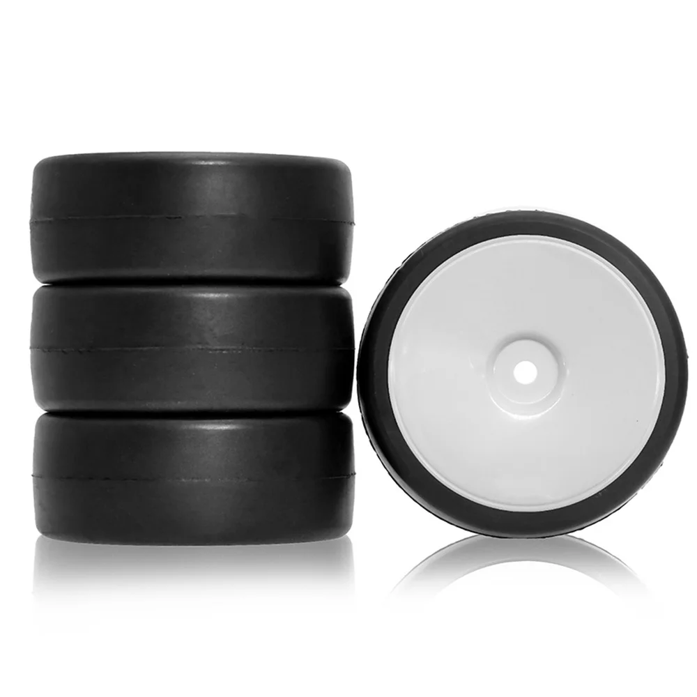 For 1/10 RC Tires Scale Electric Car Flat Track Racing Bald Wheel Hub Tire Asphalt Carpet D-R3 Ultra-Grip W250 Accessories