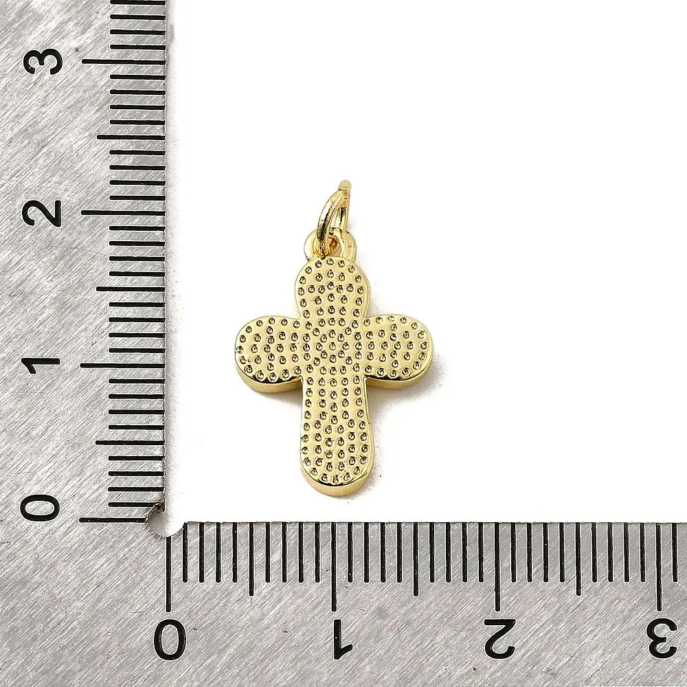 PandaHall 20 Stück Messing-Kreuzanhänger, anlaufbeständig, 18x13x2mm für DIY-Schmuckherstellung – Detail 2