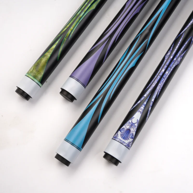 

19oz 1/2 split carbon fiber pool cue, 11/12/13mm tips, 3/8-8 joint and printed grip.