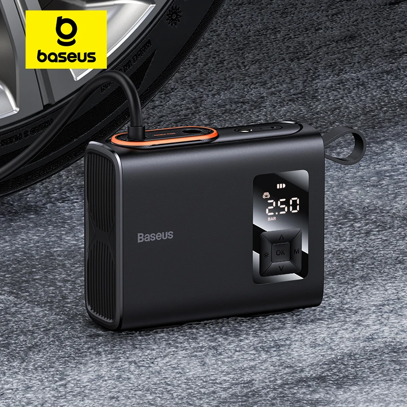 Baseus – compresseur d'air Portable 250W, double cylindre, pompe électrique pour pneus de voiture, moto, vélo