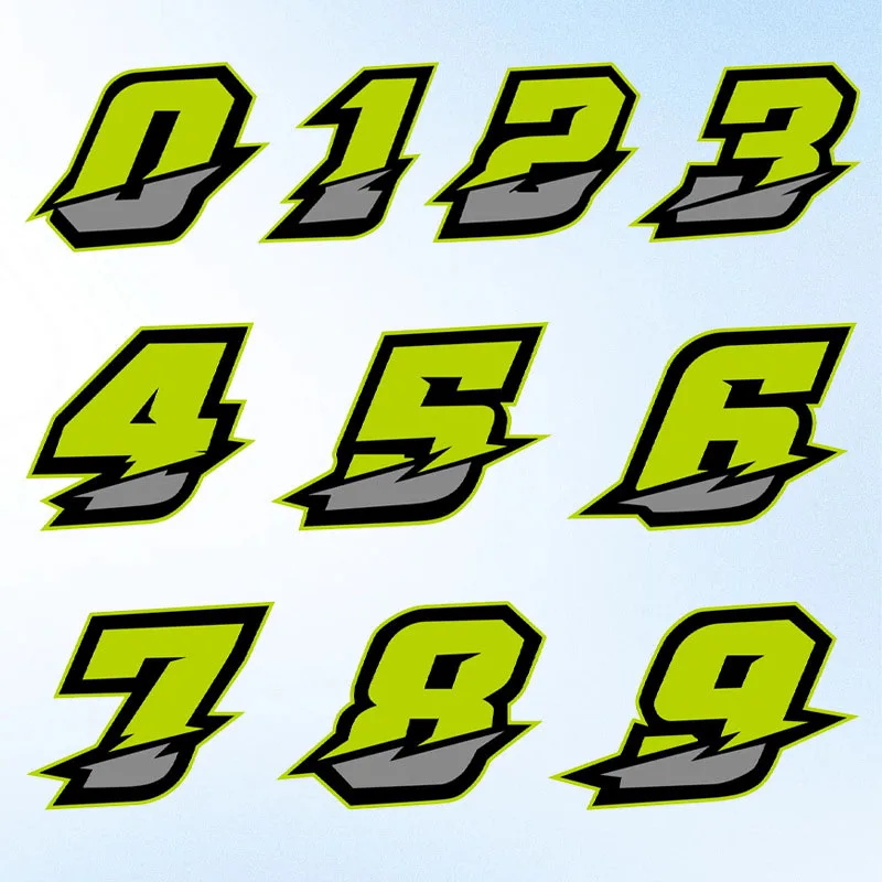 

Car digital number stickers, race team driver number stickers, electric vehicle motorcycle helmets, personalized creative decals