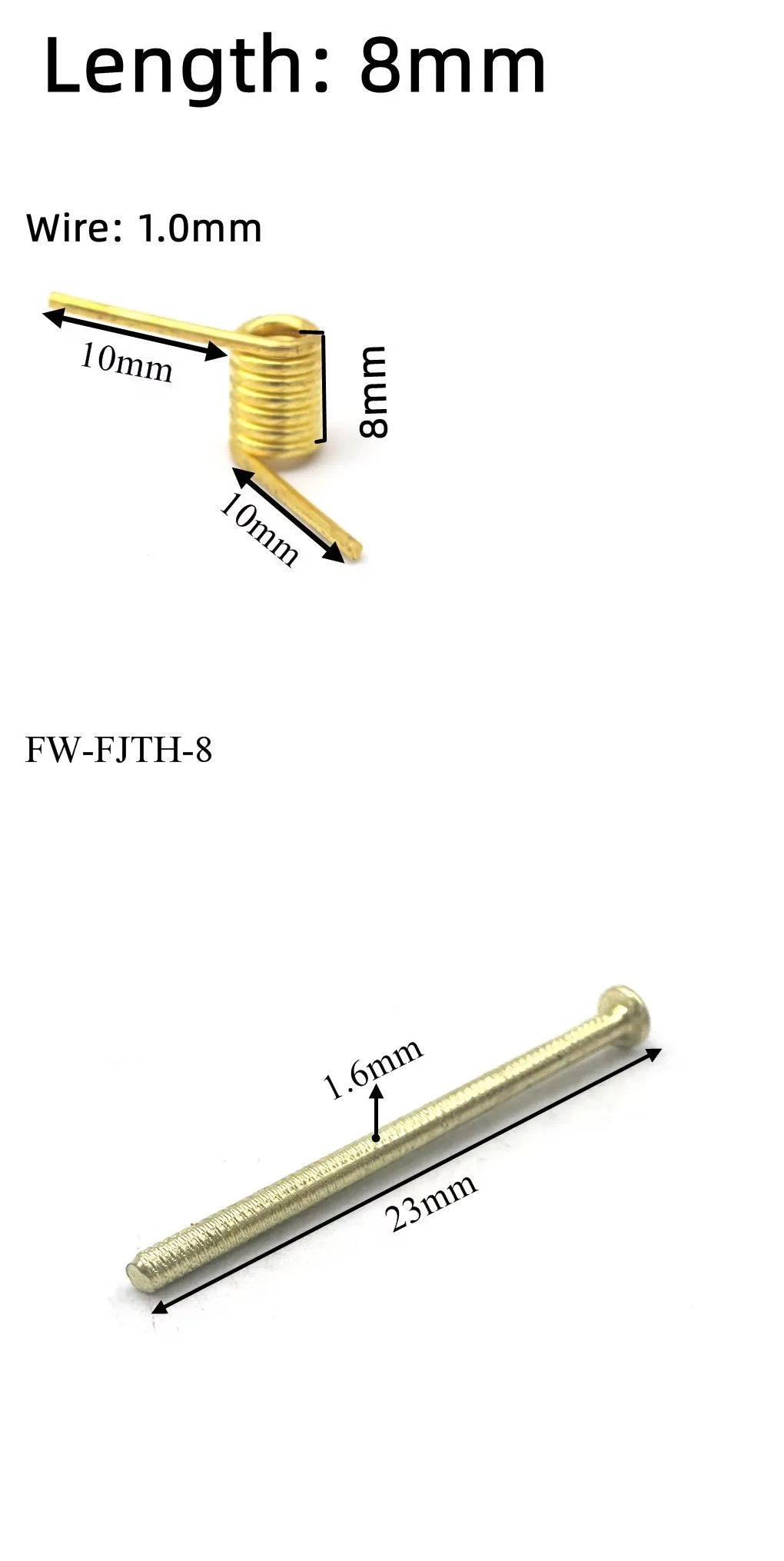 4PCS Large Hair Jaw Clips Special Accessories Wire Diameter 1.0mm Galvanized Steel Torsion Spring With mounting pin