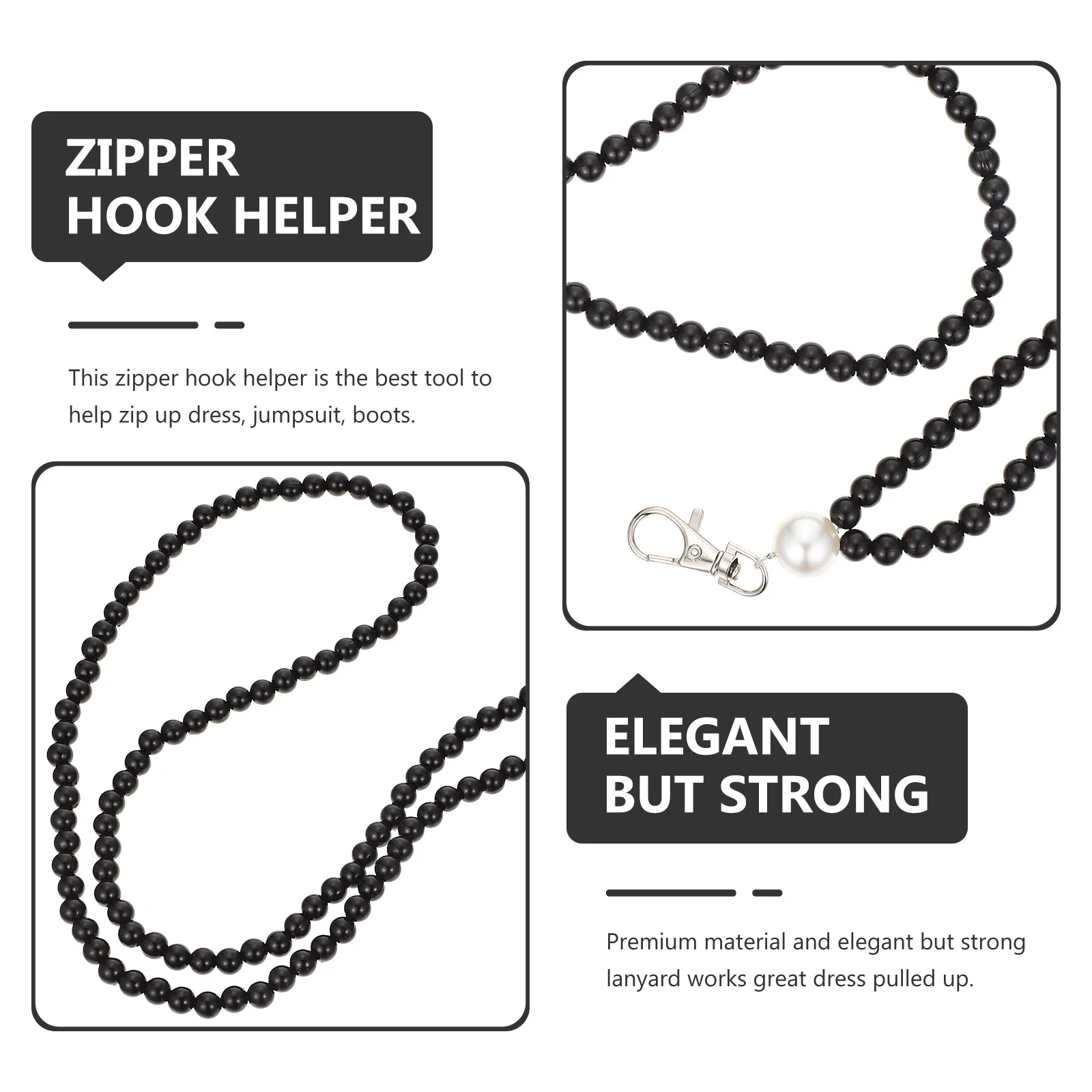 

2Pcs Zipper Pull Helper Portable Dress Boot Zipper Assistant Tool Unique Design for Invisible Zippers Practical Lightweight