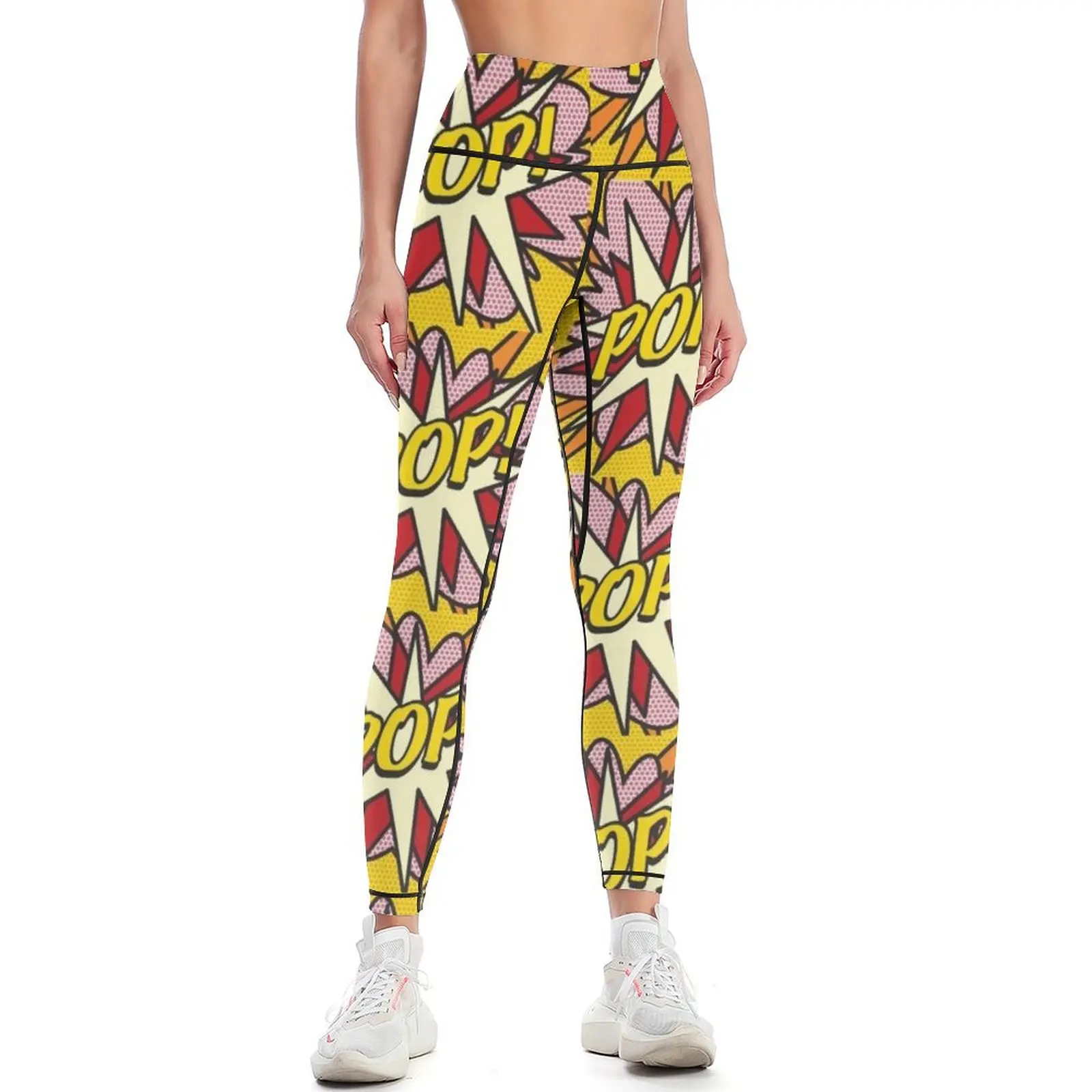 

POP Comic Book Pop Art Cool Retro Trendy Leggings jogging pants Training pants fitness set gym Women's fitness Womens Leggings