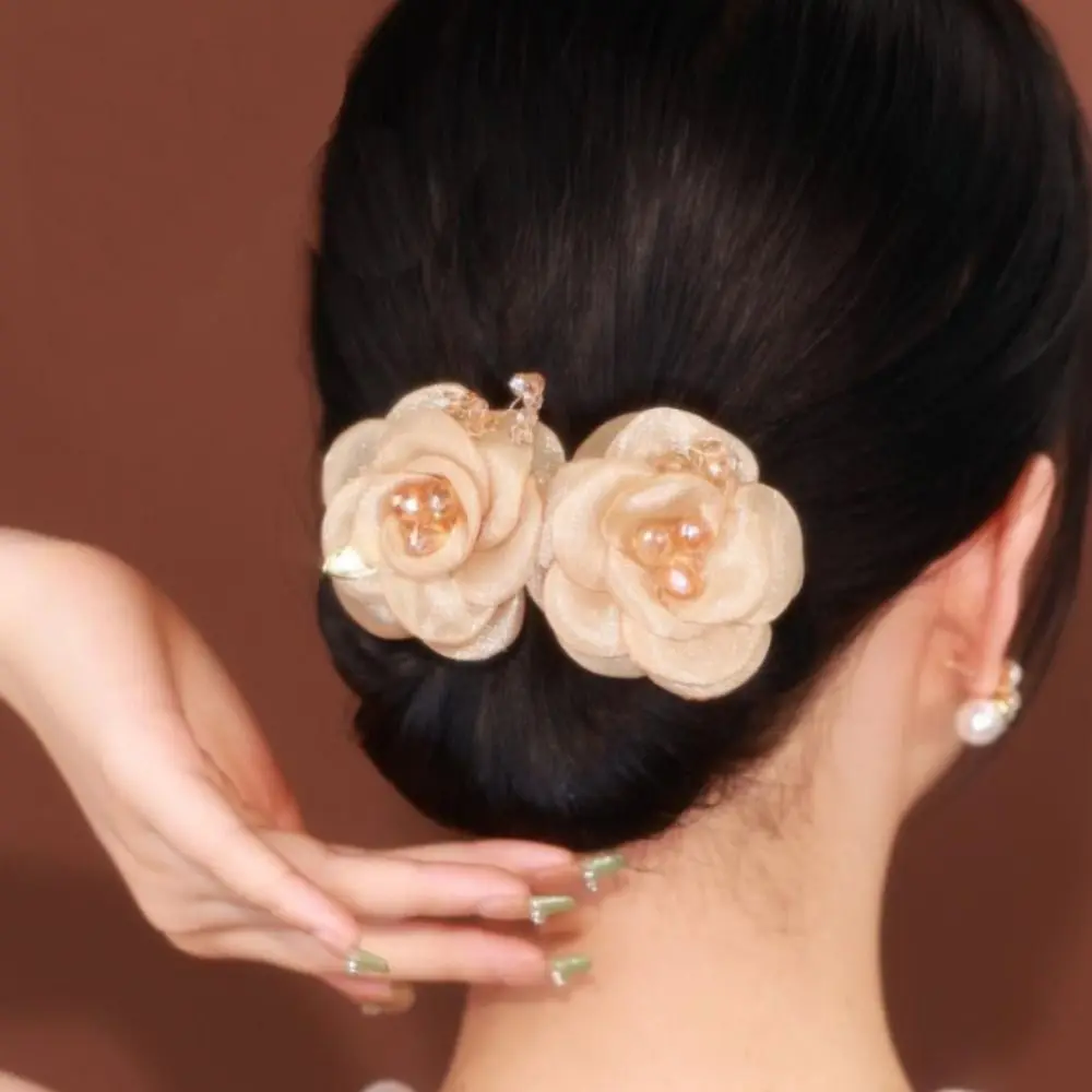 Non-slip Flower Hair Clip Elegant Hair Styling Tool Alloy Lazy Hair Curler Flexible Twist Hairstyle Bun Women Girls