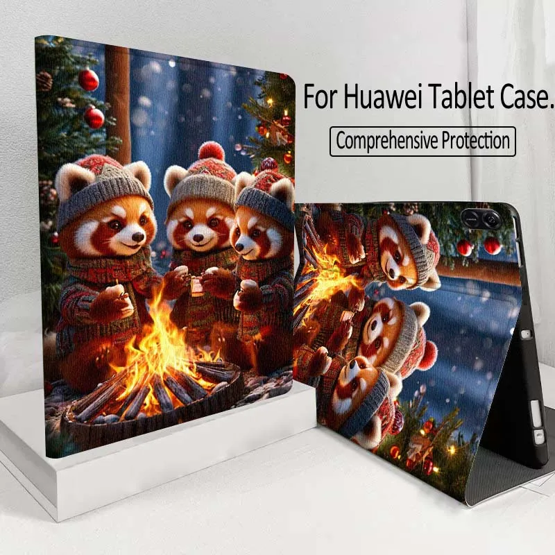 

Cartoon Redpanda Fire Warmth Tablet Case For Huawei MatePad M5 T5 SE 11 Pro Honor Tab 5 V7 V8 X9 GT 10.1 10.8 Inch
