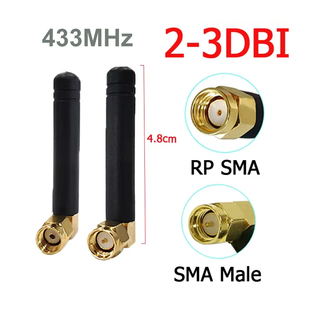 Antena Lora EOTH 433 MHz 315 MHz 2~3dBi SMA męski żeński antena Lora moduł IoT antena Lorawan odbiornik sygnału mini czarna antena