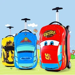 Valise de Dessin Animé pour Enfants, Sac à Dos avec Roues, Boîte d'Embarquement, Valise de Voyage, Trolley, Voiture, École Primaire, Garçons Peuvent Monter 18 Pouces, 13 Pouces