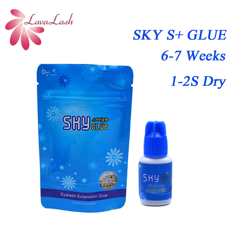 Sky S + colla 1-2S colla per Extension ciglia ad asciugatura rapida forte corea originale 5ml ciglia finte ritenzione della colla 6-7 settimane