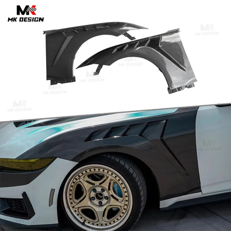 

High Quality Real Carbon Fiber Front Fenders for Mustang 2024 Carbon Side Fenders Flares Car Accessories