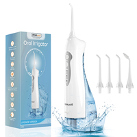 Mornwell New D52Pro Oral Irrigator Rechargeable Water Flosser Portable 300ML 4 Nozzles Dental Water Jet Waterproof Teeth Cleaner