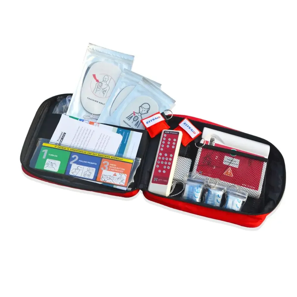 1 Set Bilingual 120C AED Trainer Automated Cardiopulmonary Resuscitation Training First Aid Teaching  Replaceable Language Card