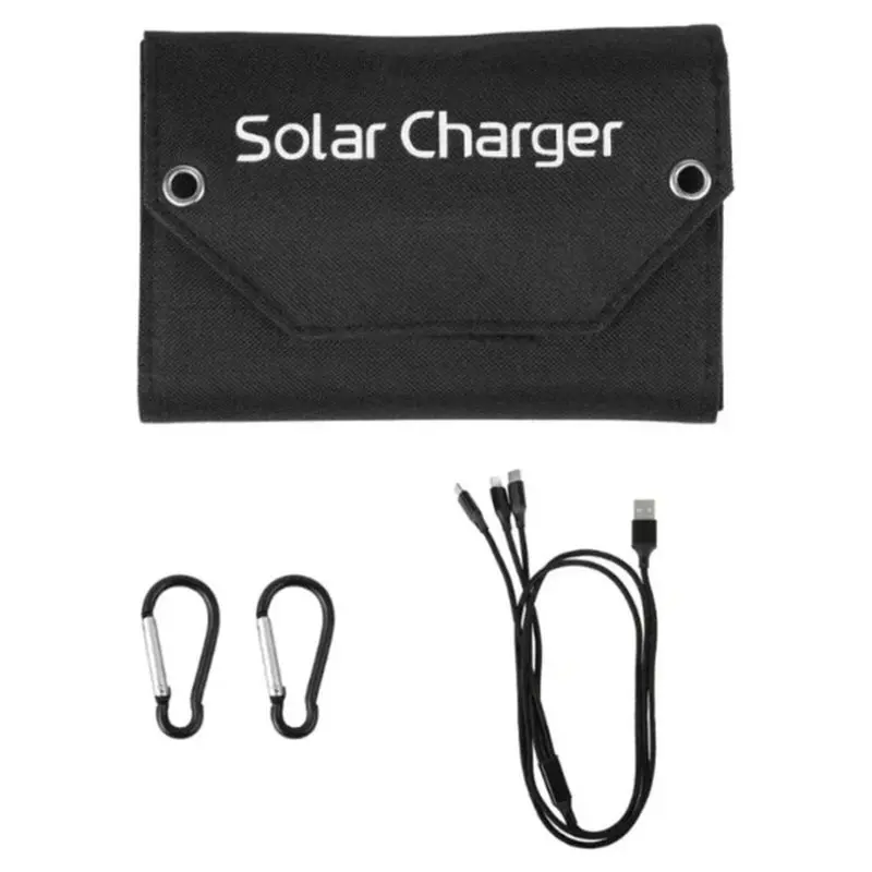 B03B-Portable 10W Foldable Solar Panel USB Charging Folding Bag Waterproof For Cell Phones Outdoor Power Bank For Camping Hiking