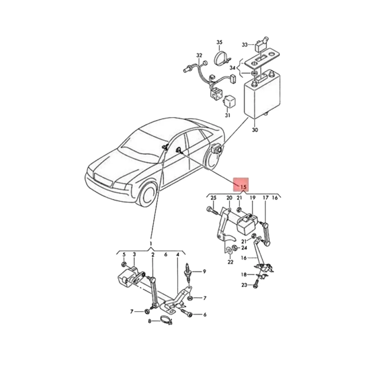 Sensor de altura 4Z7616571C, piezas de automóviles para A6 2001 2002 2003 2004 2005