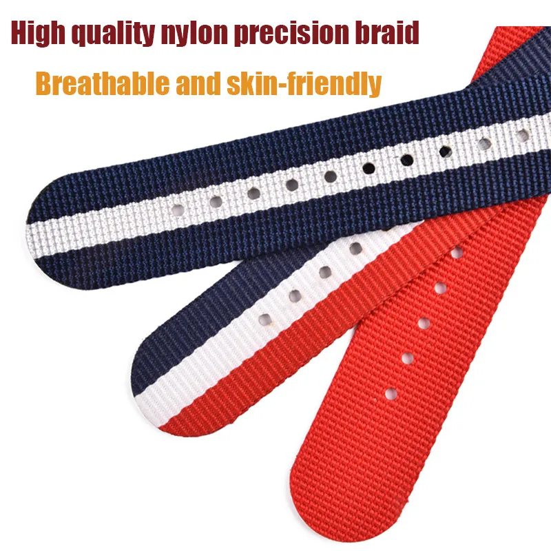 20mm 22mm Nylon Strap for Seiko DW MoonSwatch Men Sport Waterproof Watchband Replacement Accessories