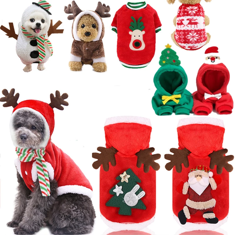 

Christmas Dog Clothes for Small Medium Dogs Pet Costume Chihuahua Pets Hoodies Warm New Year Dog Clothing Yorkshire