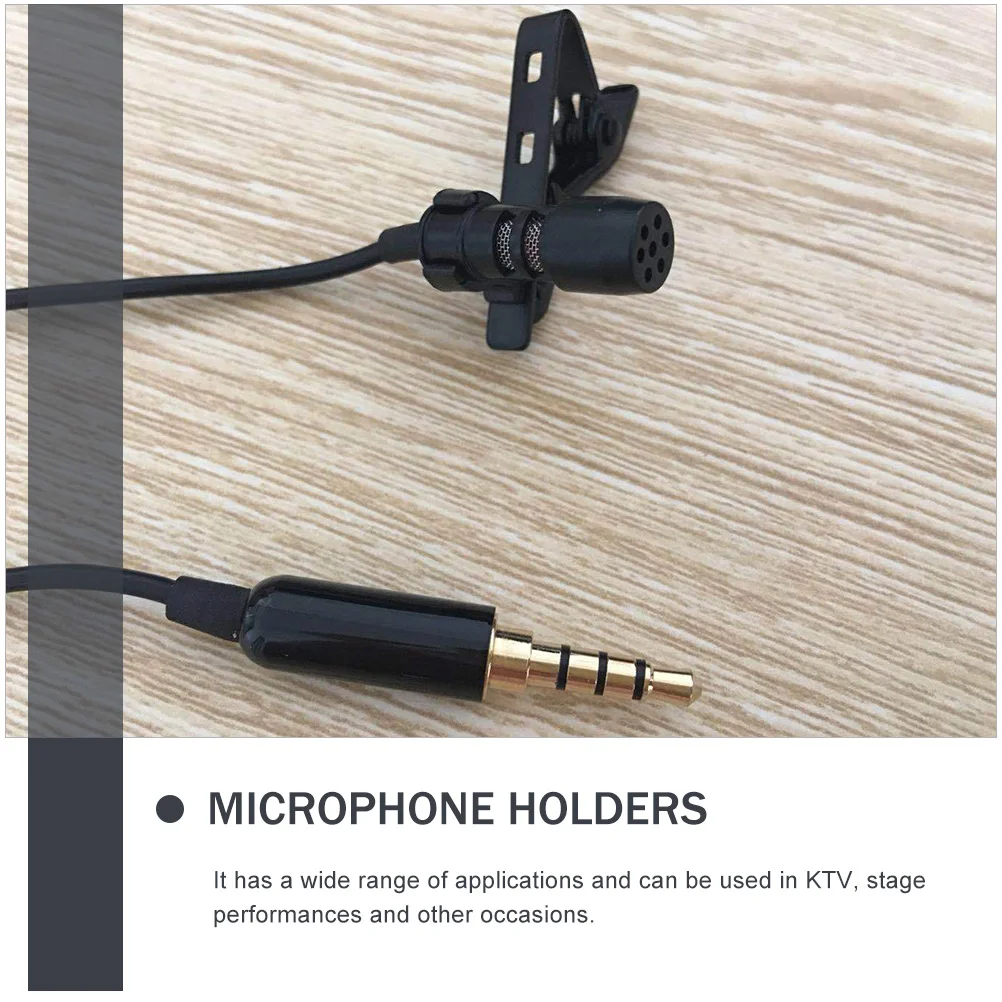 

10pcs Lapel Lavalier Clip Microphone Clips Set For Speech Ktv Stage Mic Holder Mount Black Collar Clip Portable Plastic