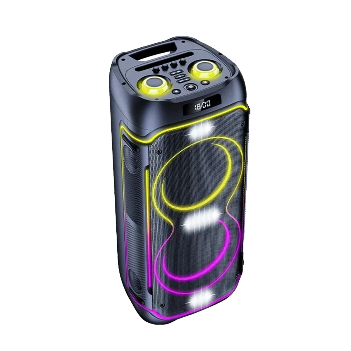 NDR NDR-1810 HiFi Portable Professional Speaker Luminous Diode 310 Wireless Subwoofer Party Box For Computer Use AUX