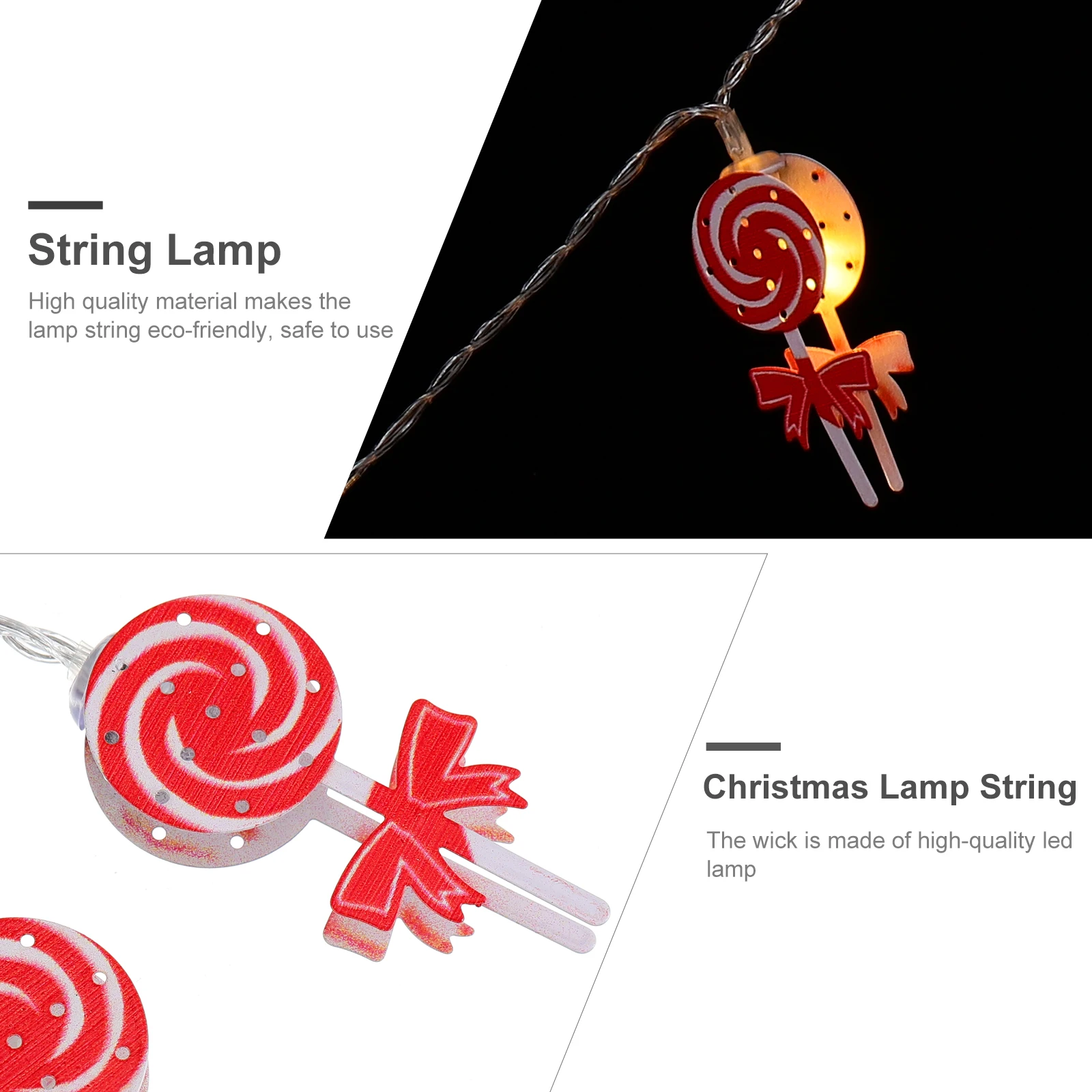 

Christmas Lamp Candy String Decorative Indoor Lights for Decoration Shaped Cane Red