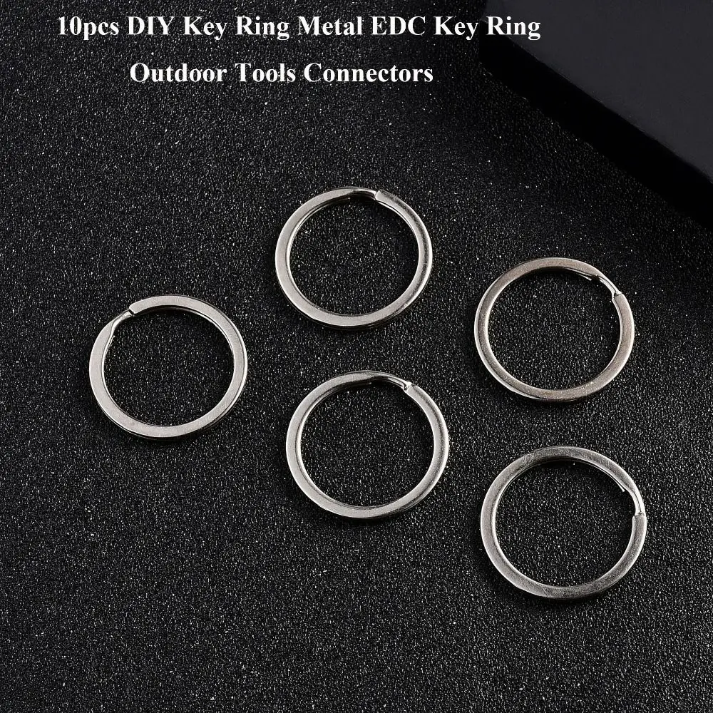 10pcs High Quality Metal DIY Key Ring Silver 9 Sizes EDC Key Ring Carabiner Locking Outdoor Keychain