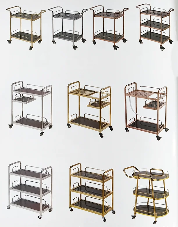 Snack Bar Cart Hotel Cart Kitchen Trolley With Wheels Metal Serving Trolley Bar Cart For Serving In Hotels