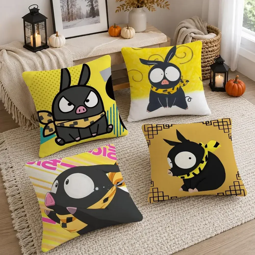 Anime Character P chan Cushion Cover Soft Fluffy Short Plush  Pillow Casefor Sofa Bedroom Home Decor