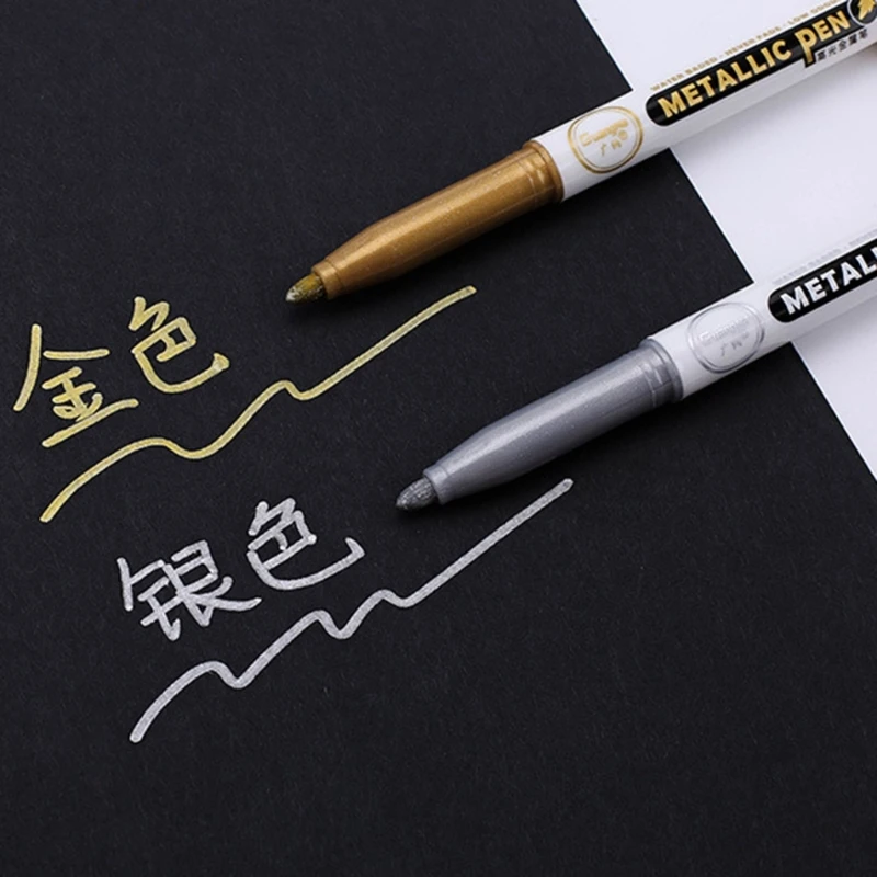 10 Pcs Metallic Marker Pen Metallic Pen Waterproof Metallic Marker For Scrapbooking Stones Cards Photo Album Glass Metal