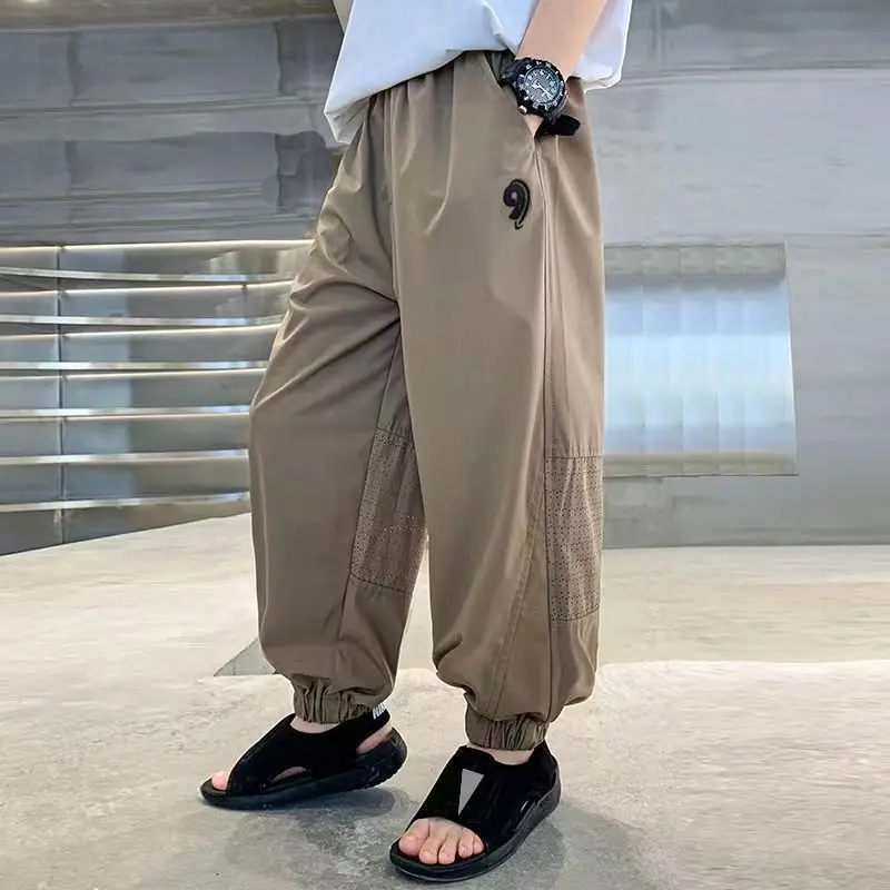 New Boys Summer Insect Repellent Pants Loose Breathable Quick Dry Casual Long Trousers for Children