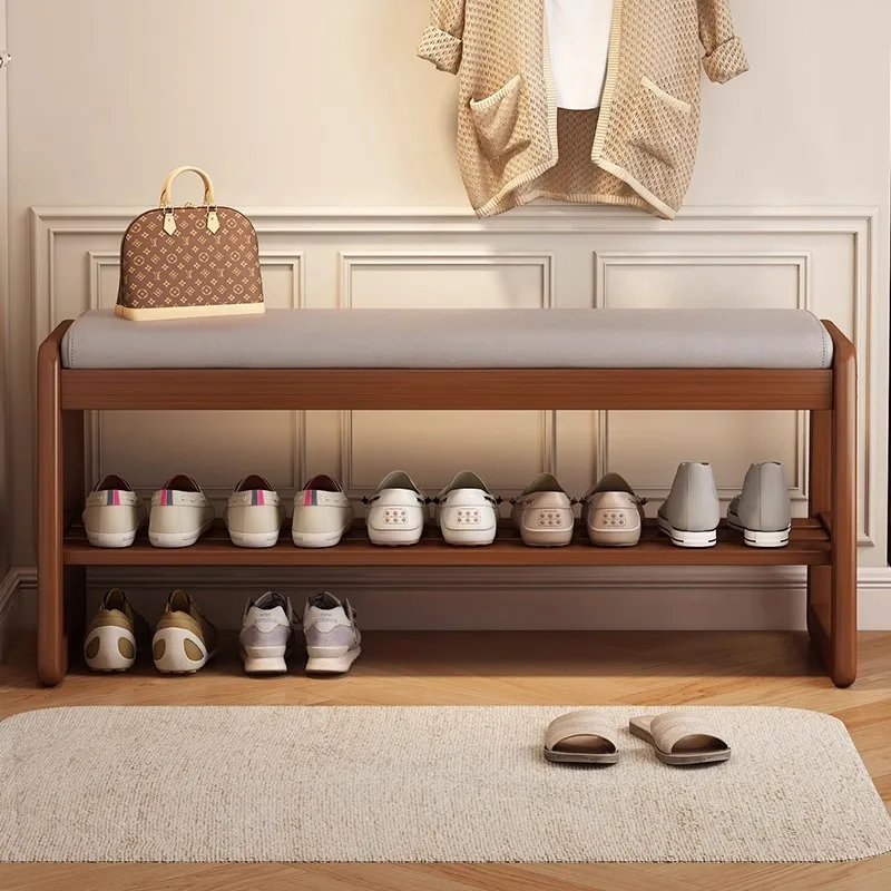 

Табурет для пеленания обуви, кожаная подушка из цельного дерева, полка для обуви Doorstep, многослойная полка для хранения, табурет для бытовой входной двери, лавка