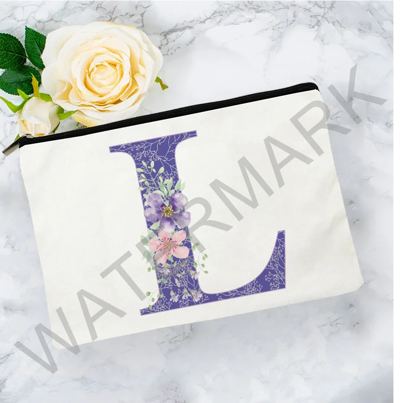 Letter Print Girl Cosmetic Bag Wedding Party Bride Gifts Makeup Bag Organizer MakeUp Bag Toiletries Organizer Wash Storage Pouch