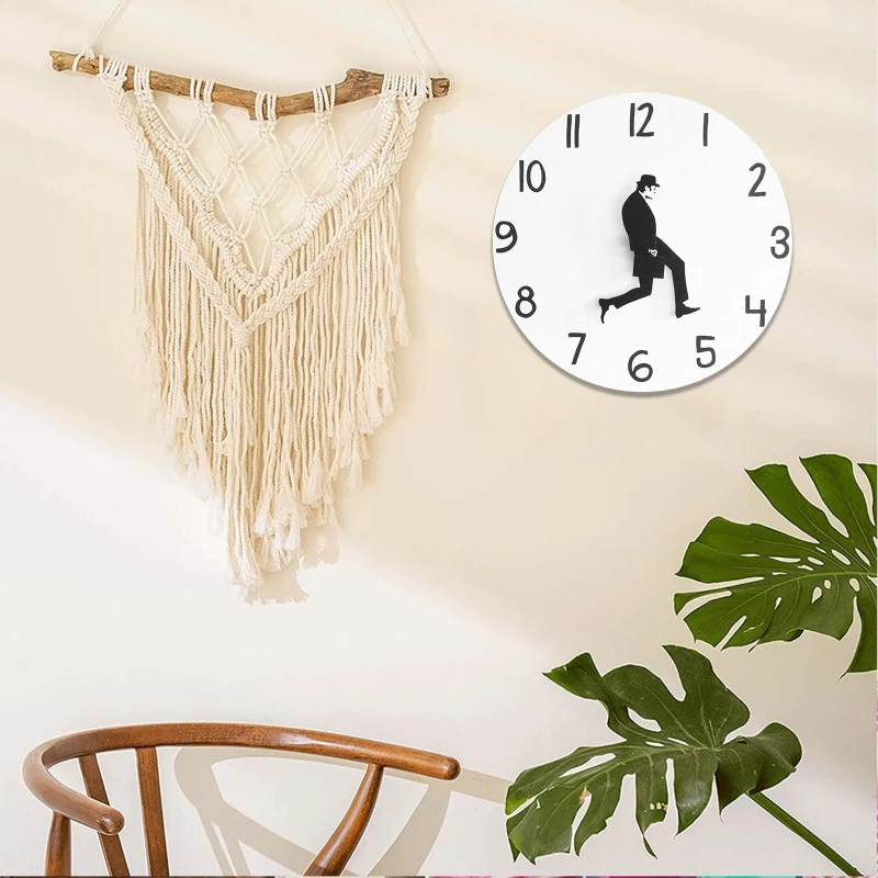 of Silly Walk Wall Clock Novelty Comedian Wall Watch Funny Silent Clock