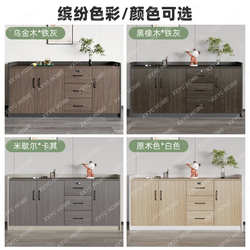 File Low Wooden Tea Office Password Lock Drawer Data Cabinet