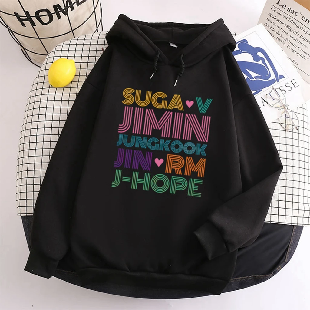 Kpop JimiRetro With You LETTER PRINTE Hoodies Grey Y2k Hooded Shirt Top Women Clothing Loose Pullover Cardigan Sweatshirts