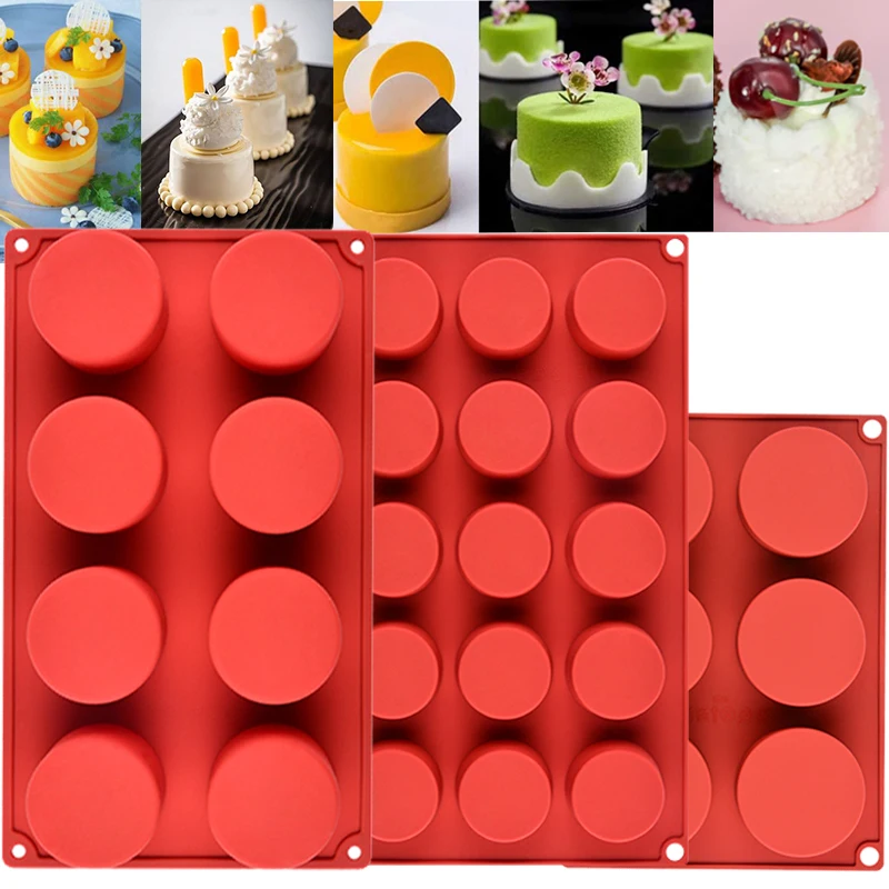 Tall Cylinder Silicone Molds for Baking Mousse Cake 3D Silicone Baking Molds for Brownie French Dessert Mold Pastry Ice Cream