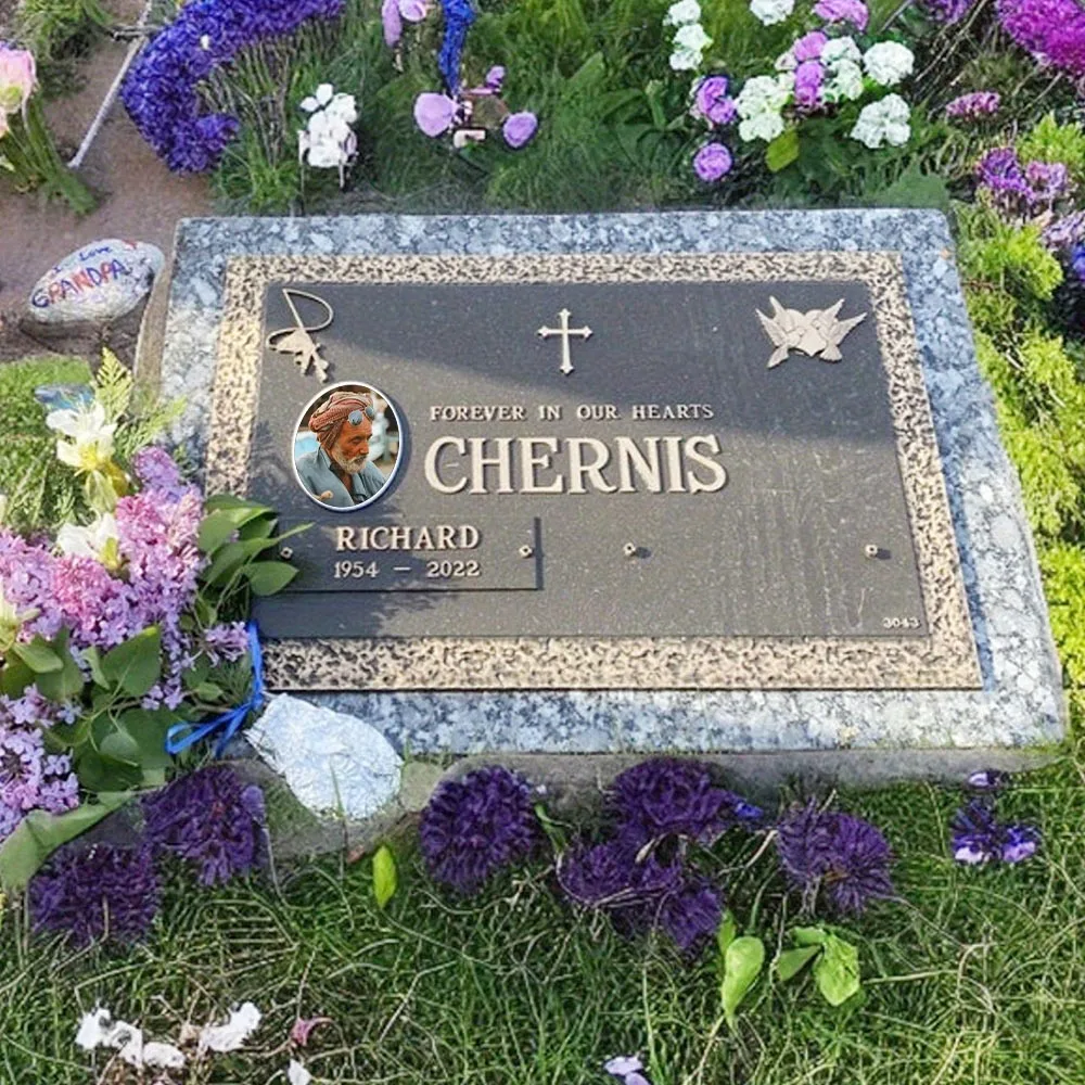 2D Flat Not 3D 1pc Custom Photo Memorial Headstone Tile Upload Photos for Customization Dignified Commemorative Gift