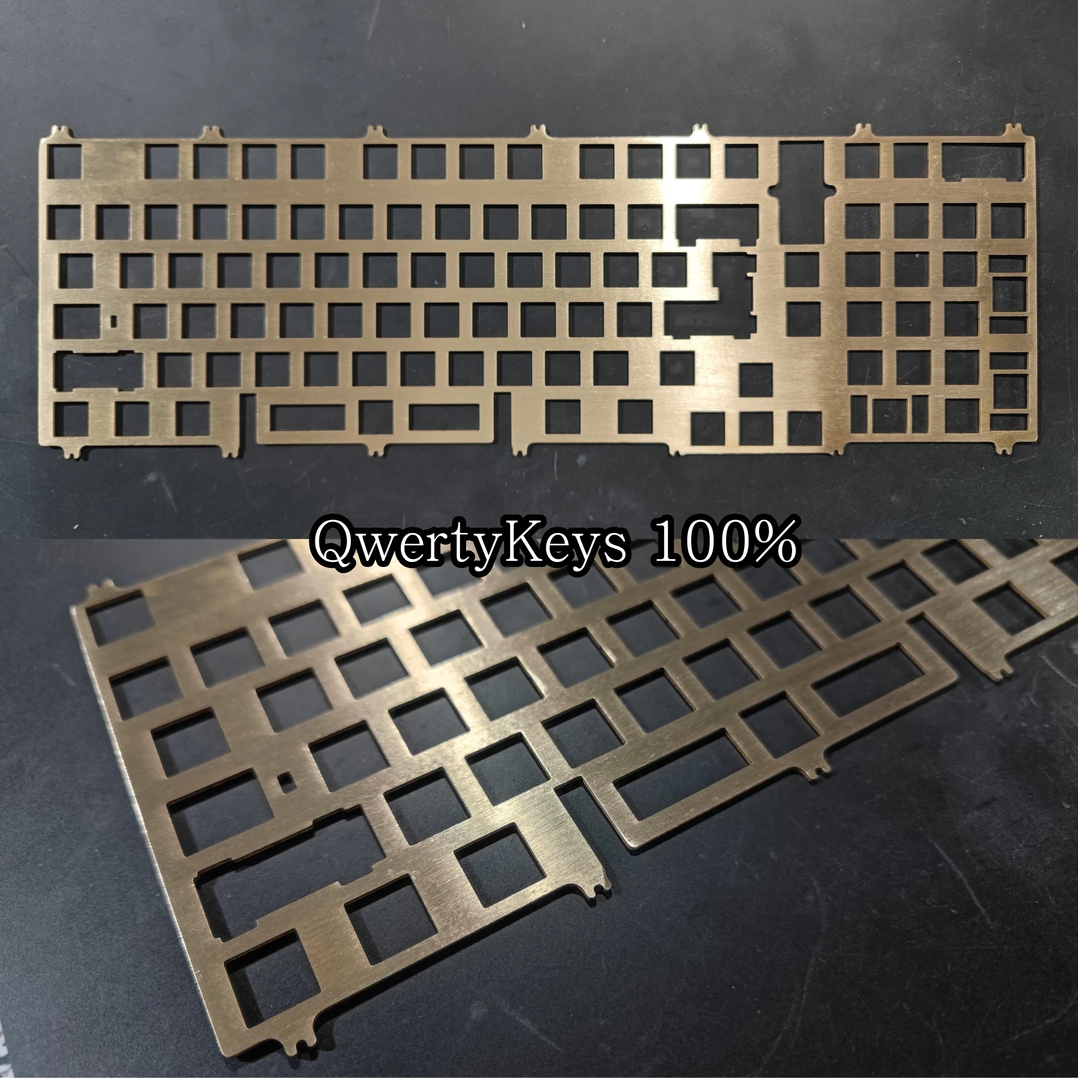 

QwertyKeys 100% QK100 Keyboard Plate ( PCB-Mounted type ) PC POM FR4 Aluminum Brass