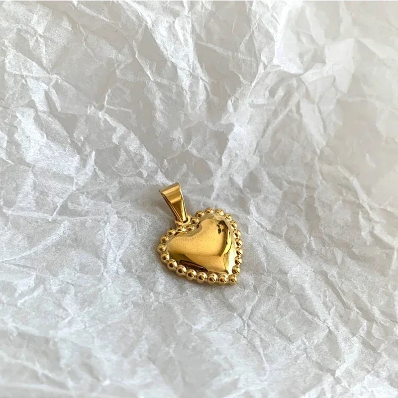 RHYSONG No Fade Stainless Steel Gold Pendants Vintage Angel Heart Handmade Charm For Women Jewelry Making Without Chain Necklace