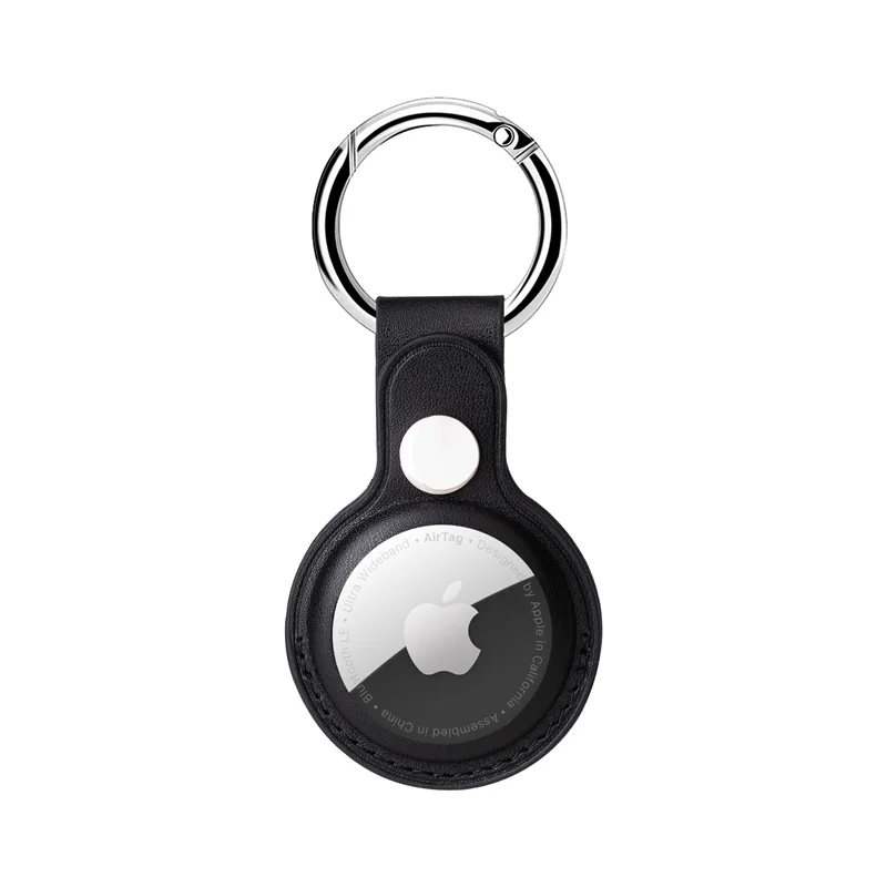 Leather Keychain for Apple Airtags Case Protective Cover Bumper Shell Tracker Accessories Anti-scratch Air Tag Key Ring Holder