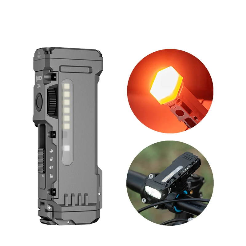 AliExpress WUBEN X4 RGB Flashlight Rechargeable EDC Waterproof Portable Multi Functional Torch 1500Lumens Bike Light With 3400mAh Battery