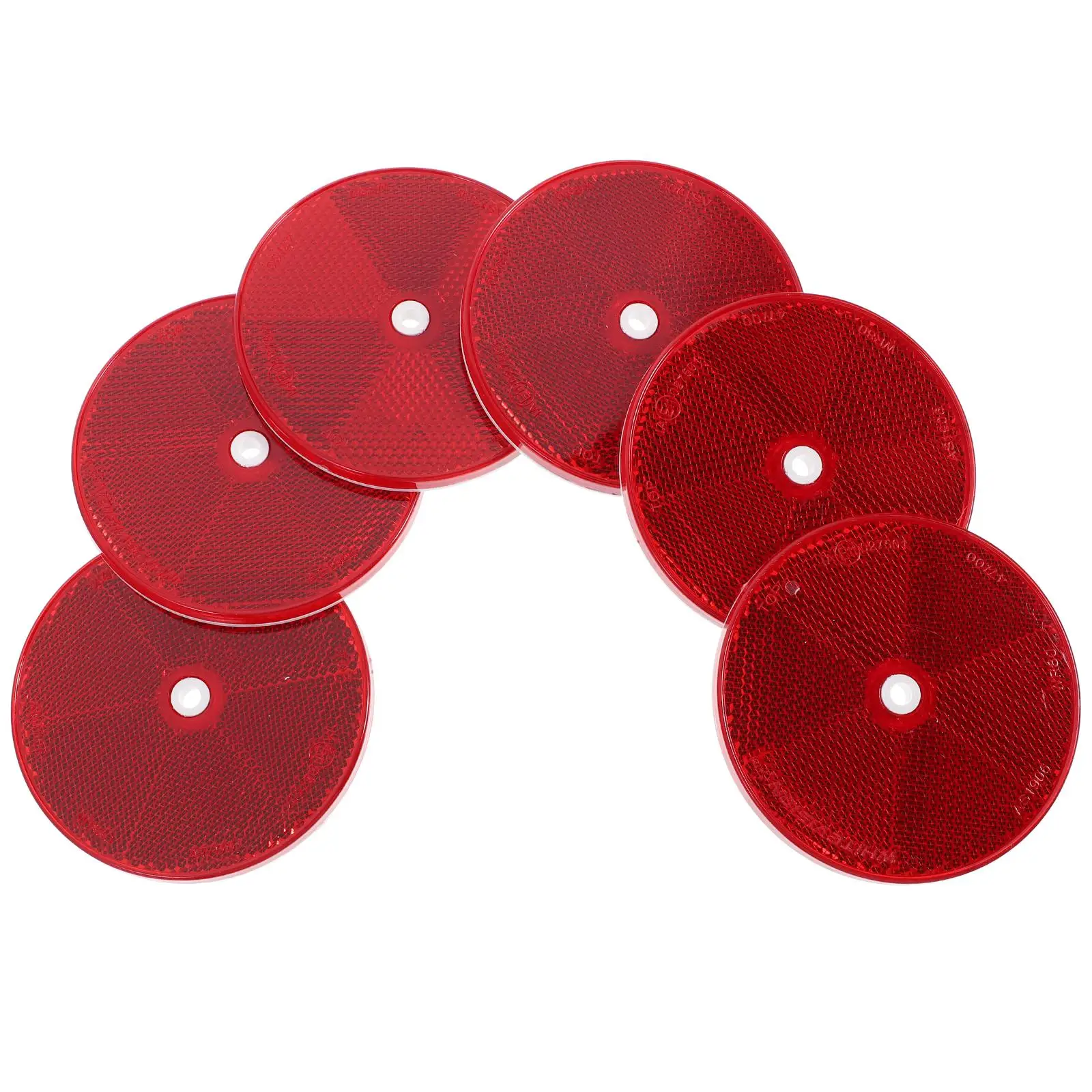 

6pcs Red Self Adhesive Reflectors for Trailer Driveway Fence Gate Post Car Round Front Stick Night Riding Reflective