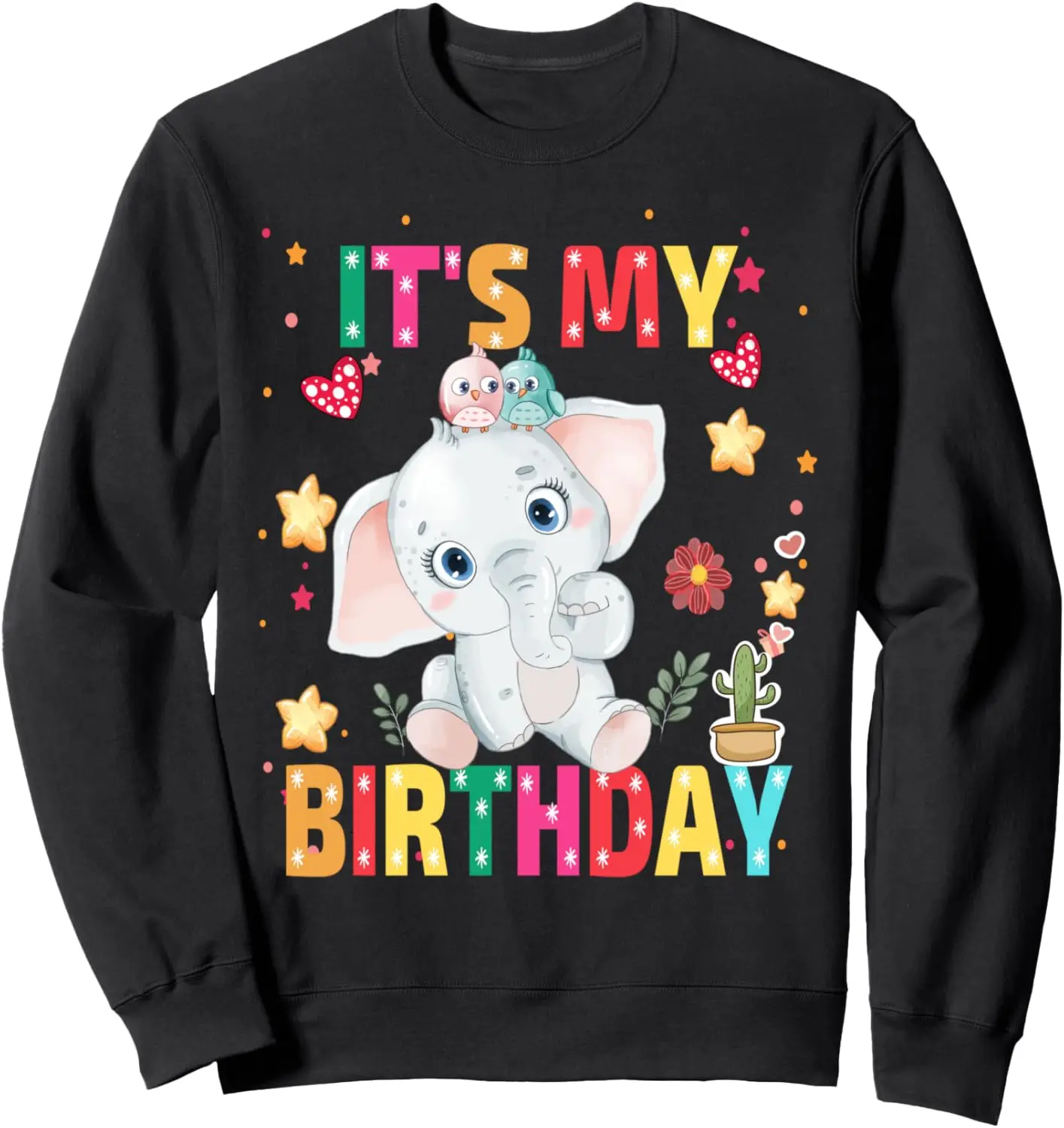 

Its My Birthday Elephant Girls Womens Kids Sweatshirt