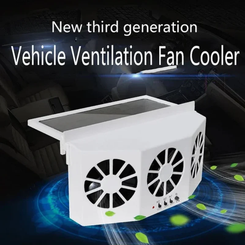 Solar Powered Car Window Fan Portable Air Vent Radiator Circulation Ventilator Auto Cooler Energy-saving Radiator Exhaust Fan