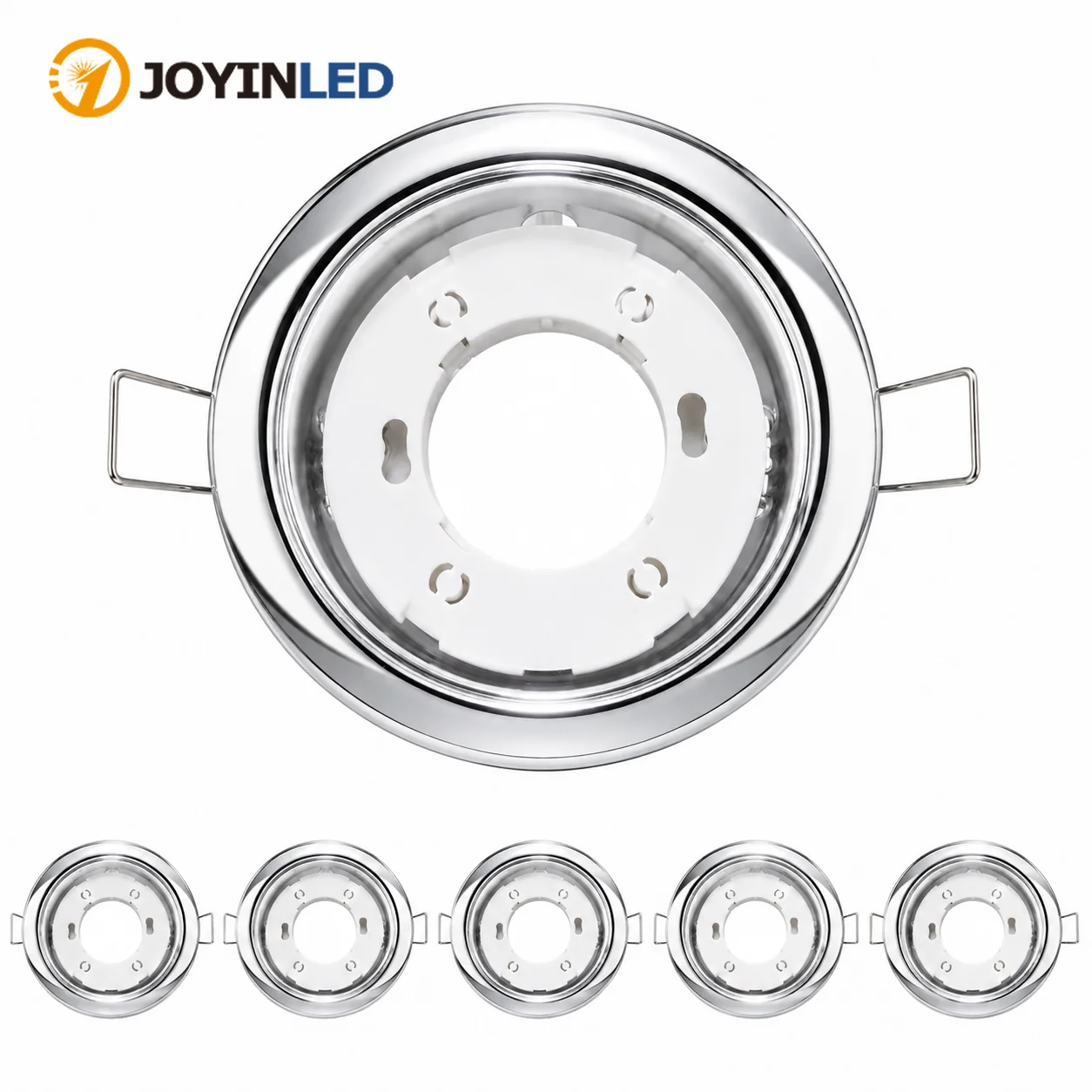 JOYINLED 2/6PCS GX53 Recessed Ceiling Downlight Frame LED Lamp Holder Trim Ring Round Fixture Black White Gold Chrome Spotlights