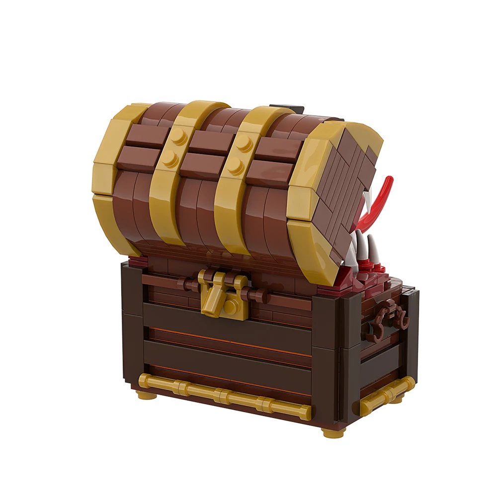 Mimic Treasure Chest Monster Bauset, legendäres Treasure Box Bausatz-Sammlungsmodell, STEM-Spielzeug für Spielfans, 329-teilig