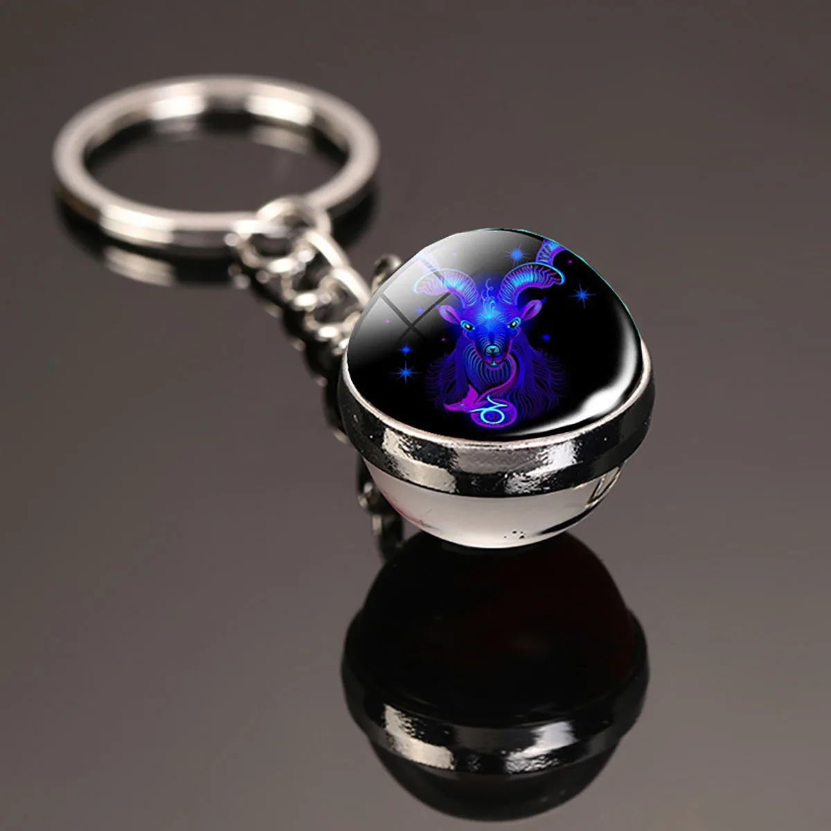 12 sterrenbeeld sleutelhanger lichtgevende dubbelzijdige glazen bol hanger 12 dierenriem sleutelhanger mode verjaardagscadeau voor mannen en vrouwen