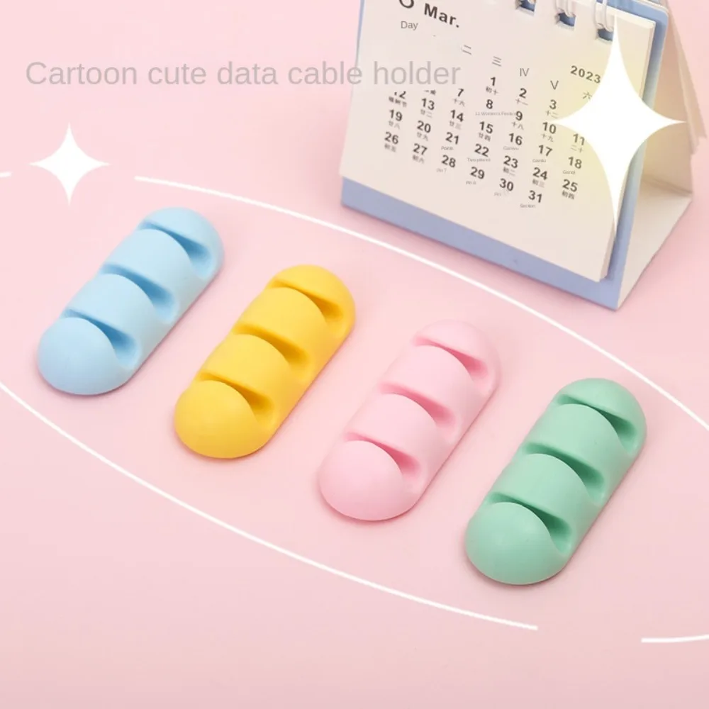 Cord Protector Cartoon Cable Winder Silicone Cable Clip Desk USB Cable Organizer Cartoon Flexible Kawaii Cable Organizer