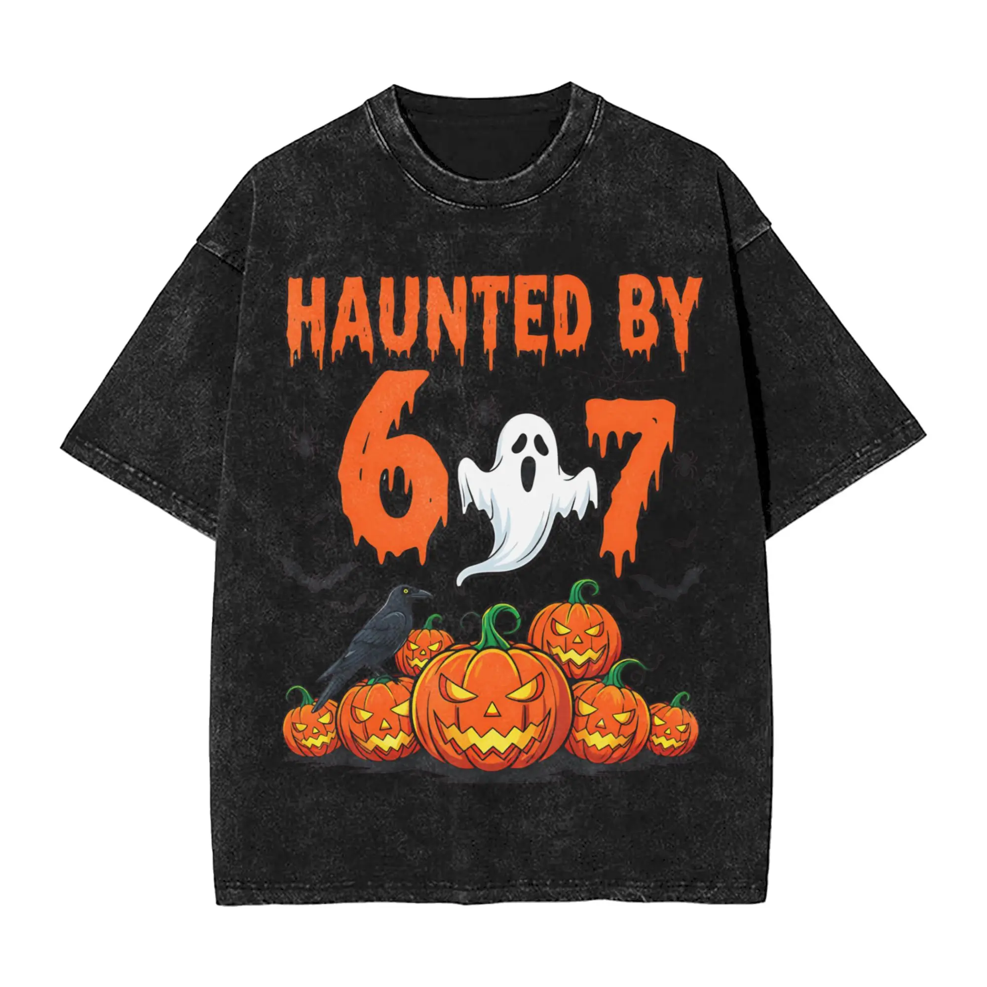 

Забавная мужская футболка на Хэллоуин с привидениями 67 года, забавная футболка с короткими рукавами и круглым вырезом, хлопковая Новое поступление, одежда