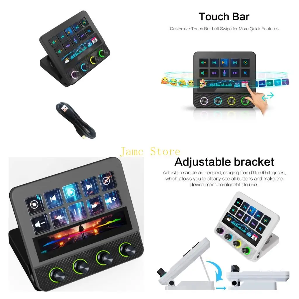 

LX0B Wide Compatibility Visual Keyboard Featuring Rotary Knob Adjustment Programmable Keys Small Keypad