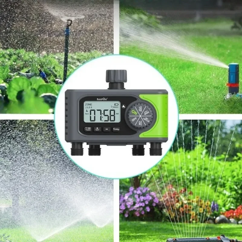 Creative Four Outlet Digital Water Timer Independent Zone Separately Programmed Multi Outlet Automatic Water Controller Watering